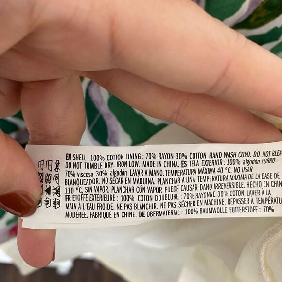 NWT English Factory Coquette Front Tie Green Multi Rose Flower Bustier Dress L - Picture 8 of 8